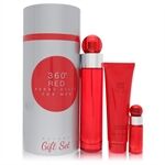 Perry Ellis 360 Red by Perry Ellis - Gift Set -- 3.4 oz Eau De Toilette Spray + .25 oz Mini EDT Spray + 3 oz Shower Gel in Tube Box - für Männer